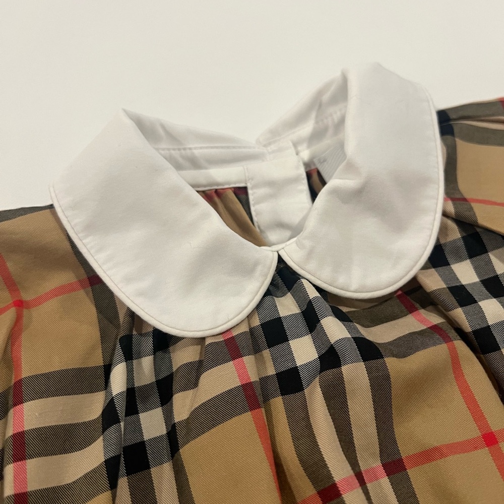 (Newborn) Burberry Girl's Odessa Check-Print Bubble Romper - Picture 3 of 4